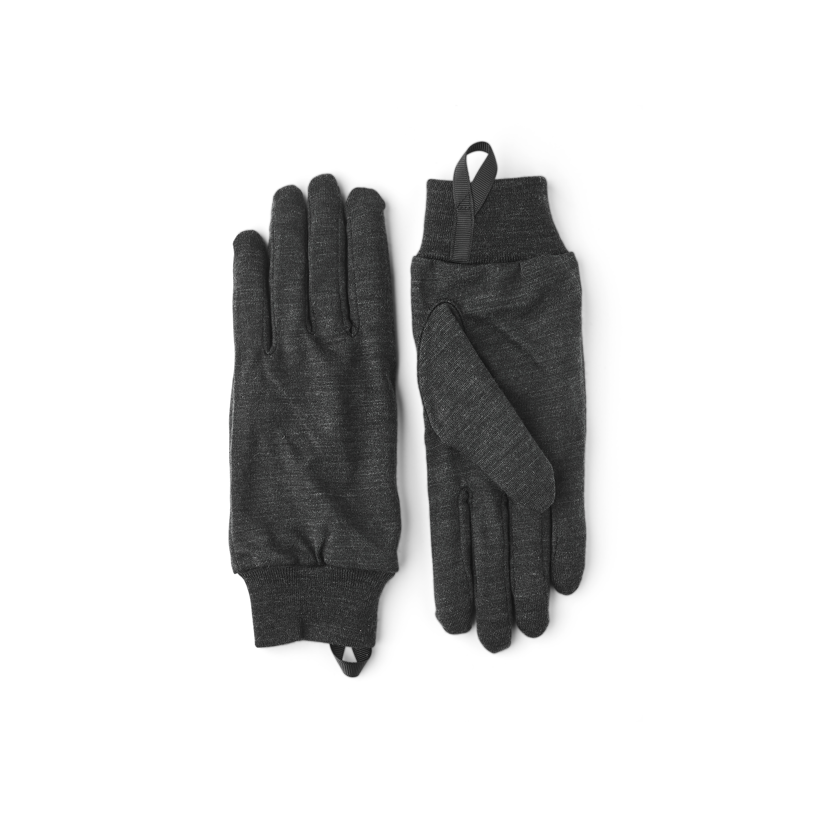 Hestra Merino Wool Liner Low-Viz handske i Koks – framifrån