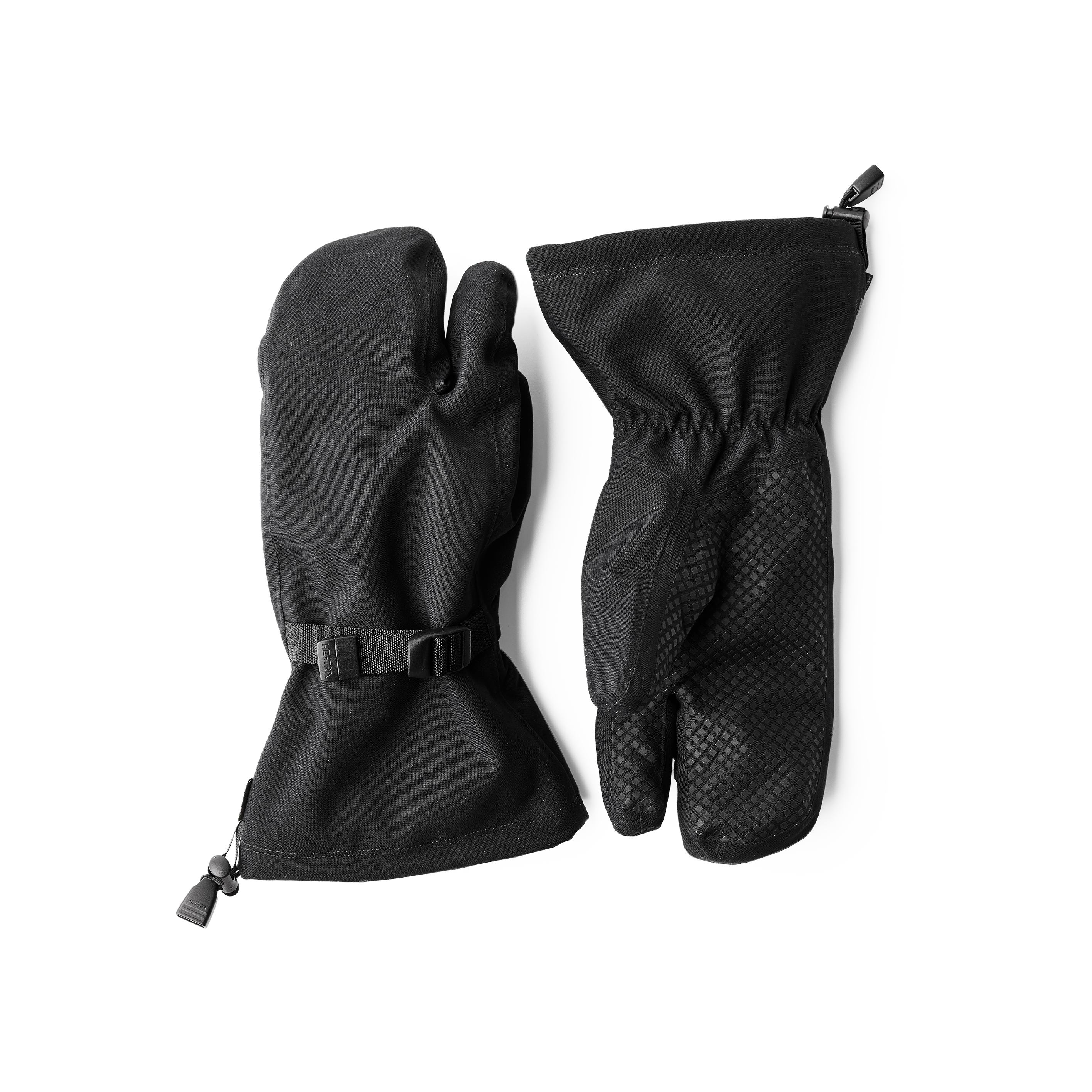 Hestra Seam Sealed Shell Overlay 3-Finger handske i Svart – framifrån